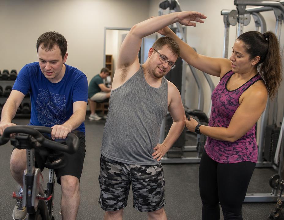 Adults participating in fitness & wellness in their local community