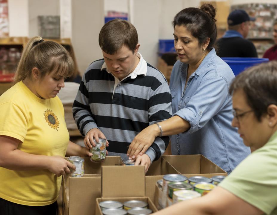 Adults participating in volunteering in their local community